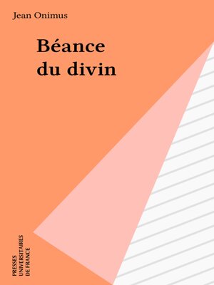 cover image of Béance du divin